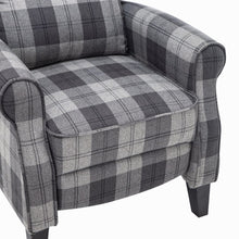 Load image into Gallery viewer, Tartan Upholstered Push Back Recliner Armchair Recliners Living and Home 
