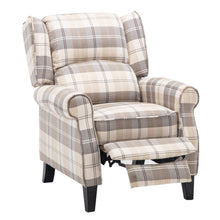 Load image into Gallery viewer, Tartan Upholstered Push Back Recliner Armchair Recliners Living and Home 
