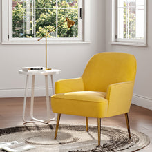 Load image into Gallery viewer, Leisure Velvet Armchair Accent Chair Living and Home Yellow 
