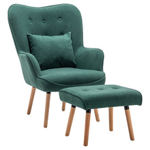 Load image into Gallery viewer, Upholstered Wingback Armchair with Footrest and Cushion
