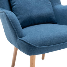 Load image into Gallery viewer, Upholstered Wingback Armchair with Footrest and Cushion
