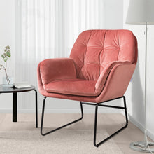 Load image into Gallery viewer, 75cm Wide Faux Leather Armchair Double Layer Padded Occasional Chair Other Occasional Chairs Living and Home Watermelon red Linen 
