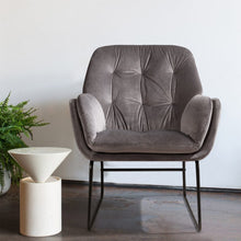 Load image into Gallery viewer, 75cm Wide Faux Leather Armchair Double Layer Padded Occasional Chair Other Occasional Chairs Living and Home Grey Linen 
