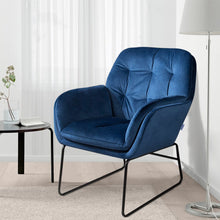 Load image into Gallery viewer, 75cm Wide Faux Leather Armchair Double Layer Padded Occasional Chair Other Occasional Chairs Living and Home Blue Linen 
