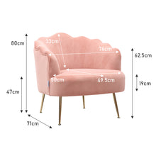 Load image into Gallery viewer, Frosted Velvet Shell Accent Chair Large Size Armchairs Living and Home 
