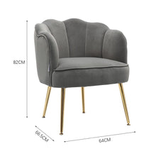 Load image into Gallery viewer, 82cm Height Soft Frosted Velvet Accent Chair with A Lot Of Colour Options Shell Back Chairs Living and Home 
