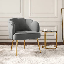 Load image into Gallery viewer, 82cm Height Soft Frosted Velvet Accent Chair with A Lot Of Colour Options Shell Back Chairs Living and Home 
