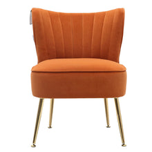 Load image into Gallery viewer, Velvet Cocktail Chairs Accent Chairs with Gold Legs Cocktail Chairs Living and Home Orange (Frosted Velvet) 
