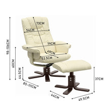 Load image into Gallery viewer, PU Leather Swivel Chair Recliner Armchair with Footstool Armchairs Living and Home 
