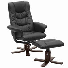 Load image into Gallery viewer, PU Leather Swivel Chair Recliner Armchair with Footstool Recliners Living and Home 
