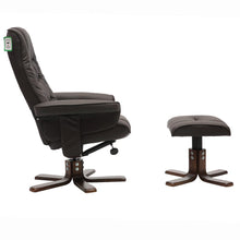 Load image into Gallery viewer, PU Leather Swivel Recliner Chair Armchair with Footstool Recliners Living and Home 
