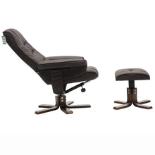 Load image into Gallery viewer, PU Leather Swivel Recliner Chair Armchair with Footstool Recliners Living and Home 
