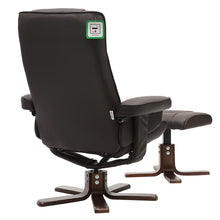 Load image into Gallery viewer, PU Leather Swivel Recliner Chair Armchair with Footstool Recliners Living and Home 

