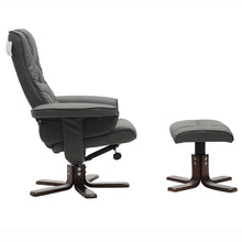 Load image into Gallery viewer, PU Leather Swivel Recliner Chair Armchair with Footstool Recliners Living and Home 
