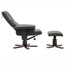 Load image into Gallery viewer, PU Leather Swivel Recliner Chair Armchair with Footstool Recliners Living and Home 
