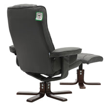 Load image into Gallery viewer, PU Leather Swivel Recliner Chair Armchair with Footstool Recliners Living and Home 
