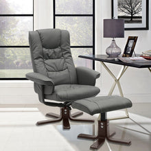Load image into Gallery viewer, PU Leather Swivel Recliner Chair Armchair with Footstool Recliners Living and Home 
