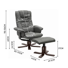 Load image into Gallery viewer, PU Leather Swivel Recliner Chair Armchair with Footstool Recliners Living and Home 
