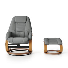 Load image into Gallery viewer, High Back PU Leather Recliner Armchair with Footstool Armchairs Living and Home 
