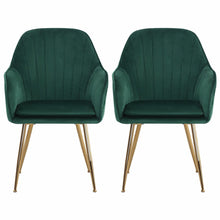 Load image into Gallery viewer, Set of 2 Velvet Dining Chairs with Pad and Armrest Dining Chairs Living and Home 
