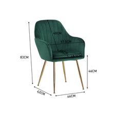 Load image into Gallery viewer, Set of 2 Velvet Dining Chairs with Pad and Armrest Dining Chairs Living and Home 
