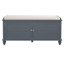 Load image into Gallery viewer, 120cm Wide Wooden Shutter Door Shoe Cabinet Storage Bench Storage Footstools &amp; Benches Living and Home 
