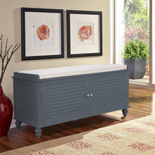 Load image into Gallery viewer, 120cm Wide Wooden Shutter Door Shoe Cabinet Storage Bench Storage Footstools &amp; Benches Living and Home Grey 
