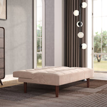 Load image into Gallery viewer, Fabric Upholstered 2 Seater Sofa Bed Sofa Beds Living and Home Beige 
