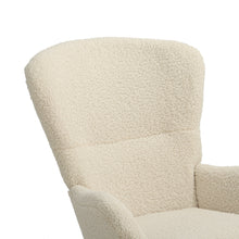 Load image into Gallery viewer, Modern Faux Wool Rocking Chair Upholstered Beige
