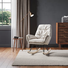 Load image into Gallery viewer, Modern Rocking Chair with Leather and Velvet Rocking Chairs Living and Home 
