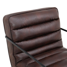 Load image into Gallery viewer, Retro Style PU leather Upholstered Armchair Metal Base Lounge Chair Lounge Chairs Living and Home 
