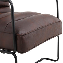Load image into Gallery viewer, Retro Style PU leather Upholstered Armchair Metal Base Lounge Chair Lounge Chairs Living and Home 

