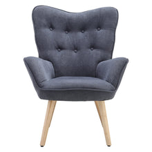 Load image into Gallery viewer, Multicolor Linen Upholstered Accent Chair with Wood Legs Wingback Chairs Living and Home 

