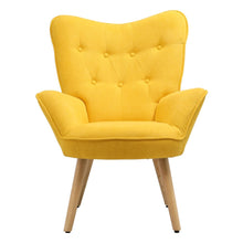 Load image into Gallery viewer, Multicolor Linen Upholstered Accent Chair with Wood Legs Wingback Chairs Living and Home 
