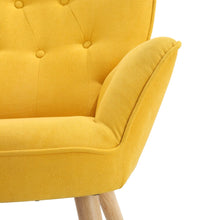 Load image into Gallery viewer, Multicolor Linen Upholstered Accent Chair with Wood Legs Wingback Chairs Living and Home 

