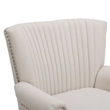 Load image into Gallery viewer, Deep Cushioned Armchair Channel Accent Chair with Nailhead Trim Wingback Chairs Living and Home 
