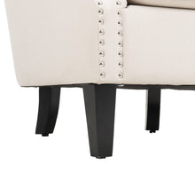 Load image into Gallery viewer, Deep Cushioned Armchair Channel Accent Chair with Nailhead Trim Wingback Chairs Living and Home 
