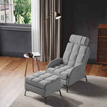 Load image into Gallery viewer, Houndstooth Recliner Chair Living Room Sleeping Sofa Chair with Footstool Recliners Living and Home 
