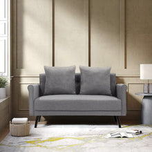 Load image into Gallery viewer, 54inch Modern Fabric Sofa 2 Seat with 2 Pillows 2 Seater Sofas Living and Home Grey 
