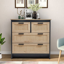 Load image into Gallery viewer, 80cm Wide Wooden Vintage Storage Cabinet with Rattan Drawer Console Table Cabinets Living and Home 
