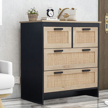 Load image into Gallery viewer, 80cm Wide Wooden Vintage Storage Cabinet with Rattan Drawer Console Table Cabinets Living and Home 
