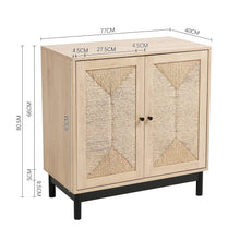 Load image into Gallery viewer, 2ft Rustic Wooden Sideboard with Woven Doors Cabinets Living and Home 

