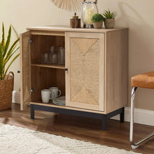 Load image into Gallery viewer, 2ft Rustic Wooden Sideboard with Woven Doors Cabinets Living and Home 
