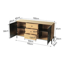 Load image into Gallery viewer, 155cm W Natural Solid Large Sideboard Rattan Cabinet with Drawers Cabinets Living and Home 
