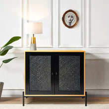Load image into Gallery viewer, 2 Door Small Sideboard Rattan Natural Wood Cabinet Cabinets Living and Home 
