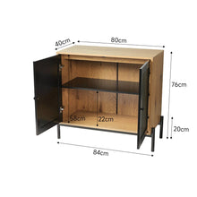 Load image into Gallery viewer, 2 Door Small Sideboard Rattan Natural Wood Cabinet Cabinets Living and Home 
