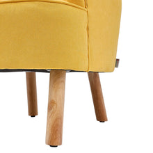 Load image into Gallery viewer, Yellow/Grey Contemporary Upholstered Wingback Chair and Footstool Set Wingback Chairs Living and Home 
