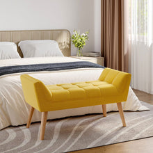 Load image into Gallery viewer, Tufted Fabric Bed Bench Upholstered Footstool Footstools Living and Home 
