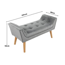 Load image into Gallery viewer, Tufted Fabric Bed Bench Upholstered Footstool Footstools Living and Home 
