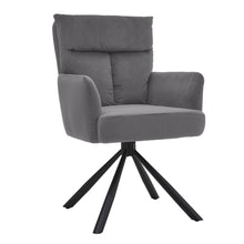 Load image into Gallery viewer, Modern Swivel Chair with Upholstered and Black Legs
